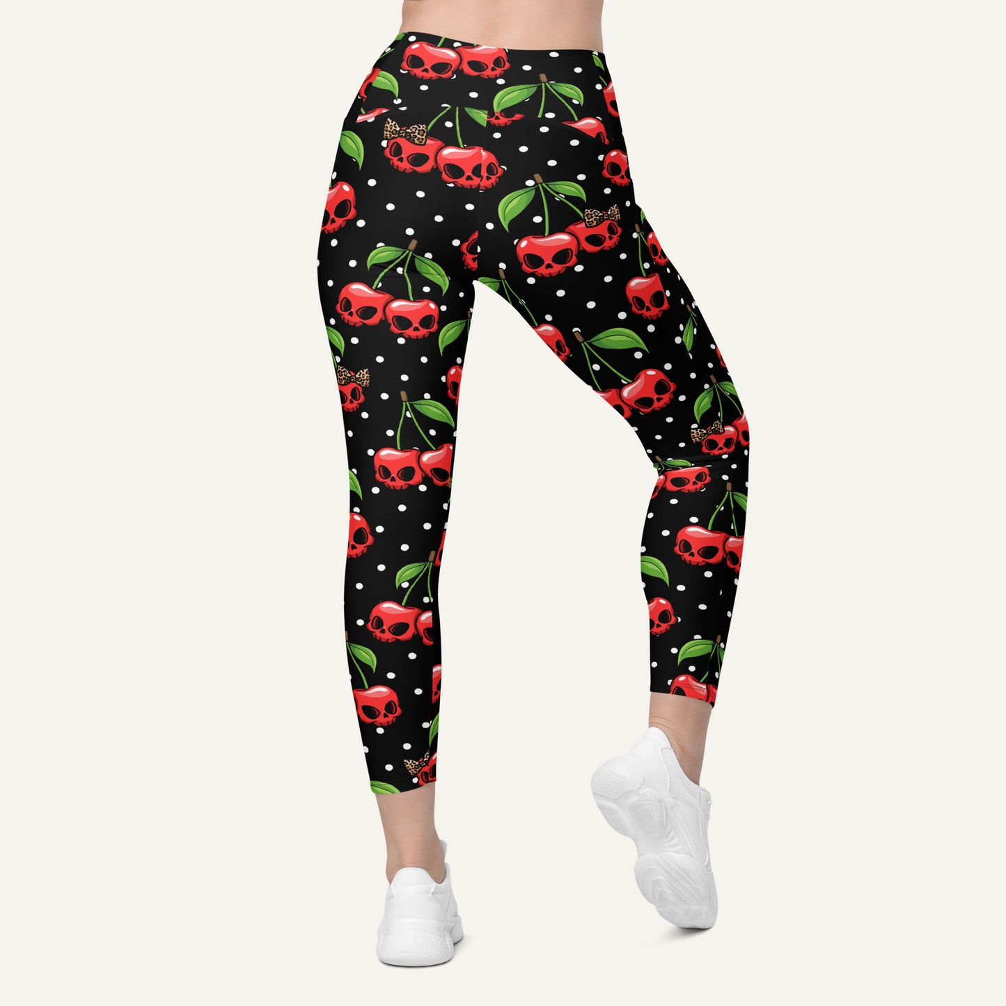 Cherry Skulls Pocket Leggings
