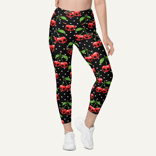 Cherry Skulls Pocket Leggings