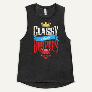 Classy Until Burpees Women’s Muscle Tank