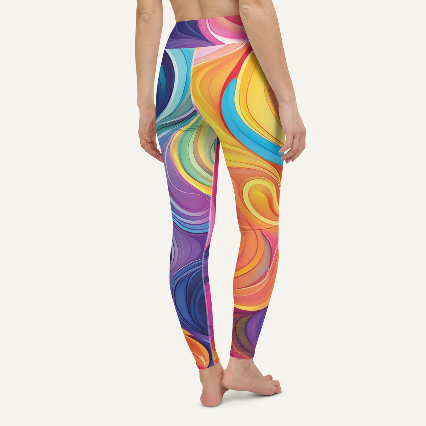 Color Swirls High-Waisted Leggings