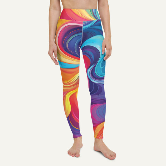 Color Swirls High-Waisted Leggings