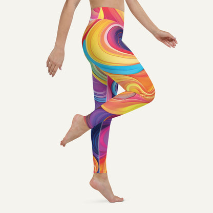 Color Swirls High-Waisted Leggings