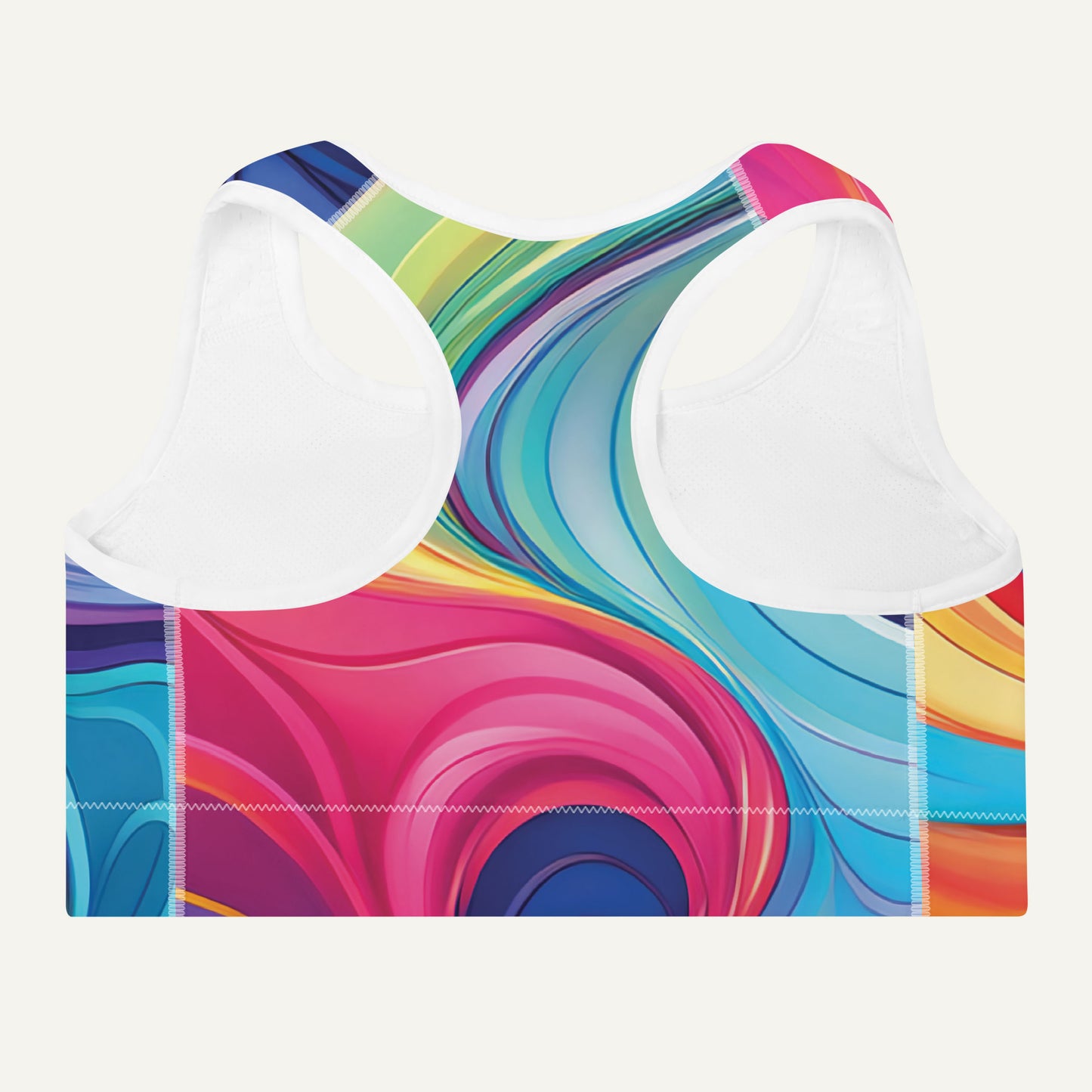 Color Swirls Padded Sports Bra