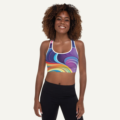 Color Swirls Padded Sports Bra