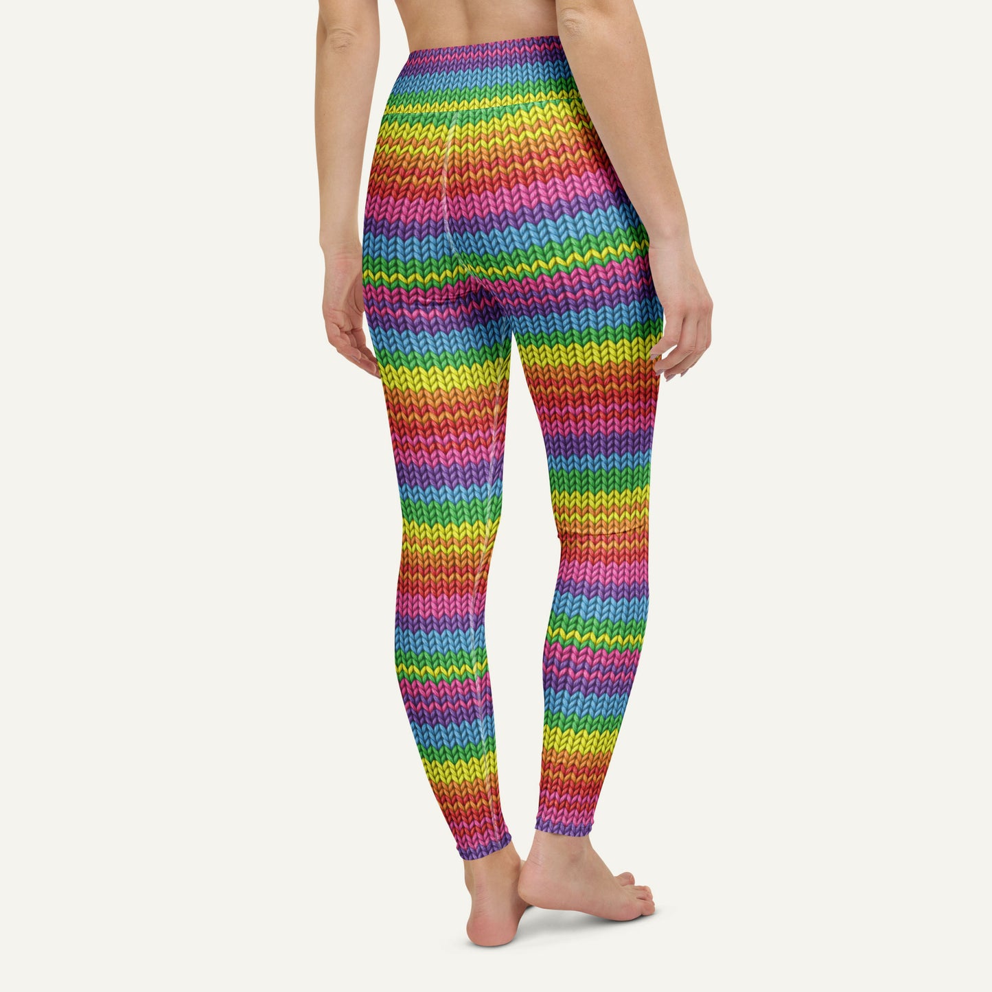 Colorful Knit High-Waisted Leggings