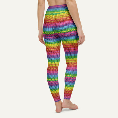 Colorful Knit High-Waisted Leggings