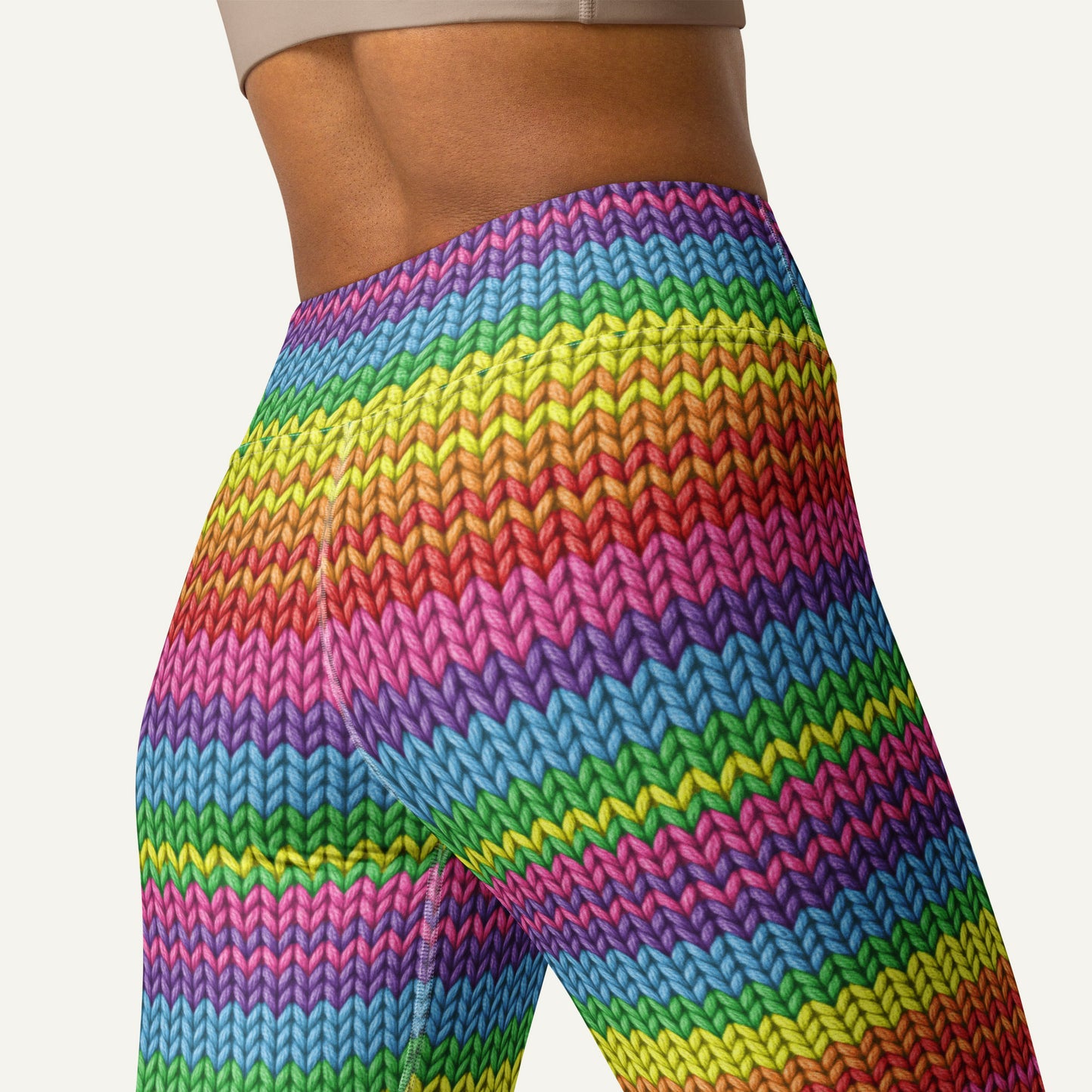 Colorful Knit High-Waisted Leggings