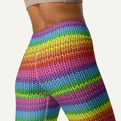 Colorful Knit High-Waisted Leggings