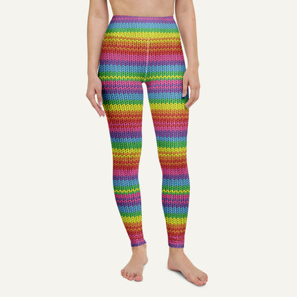 Colorful Knit High-Waisted Leggings