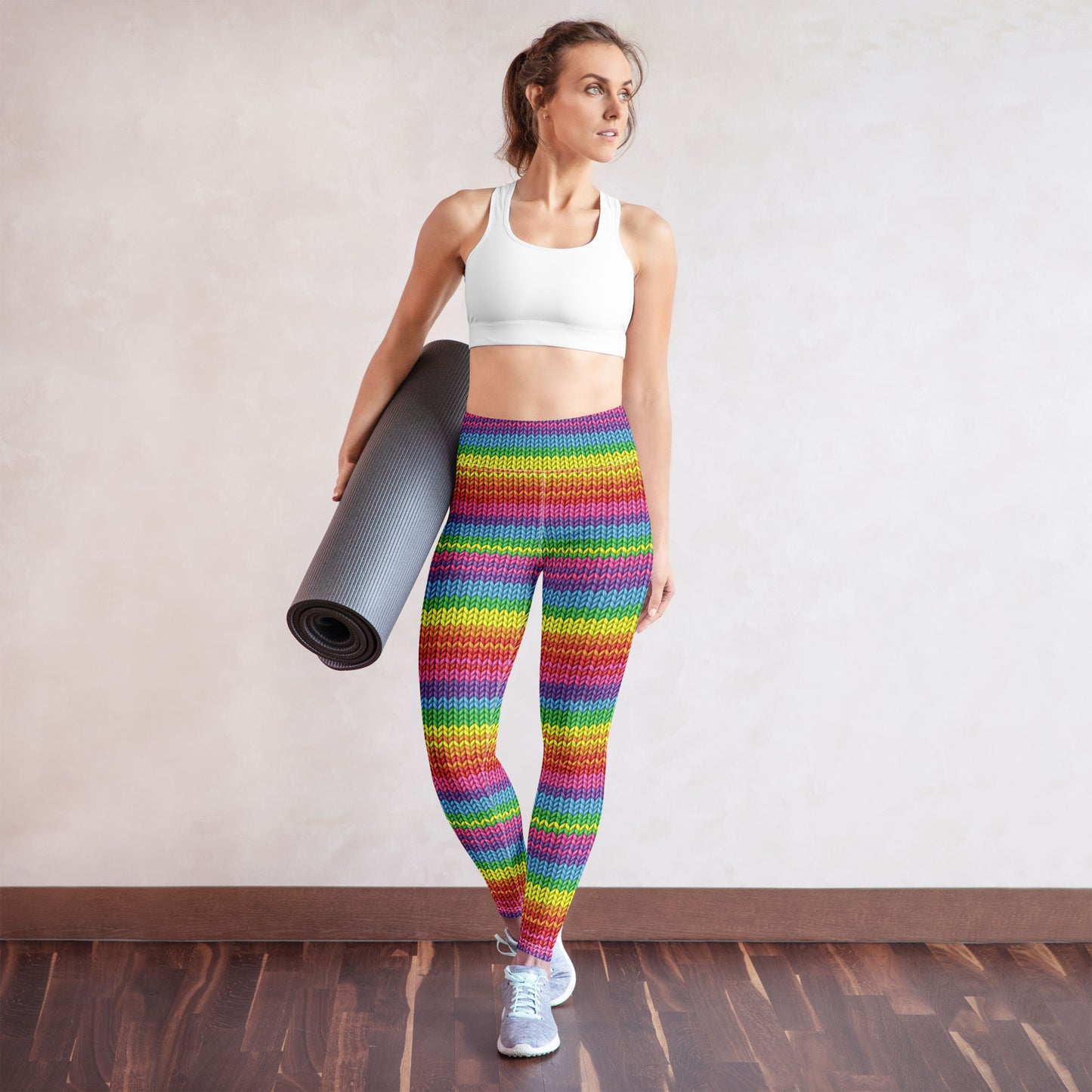 Colorful Knit High-Waisted Leggings