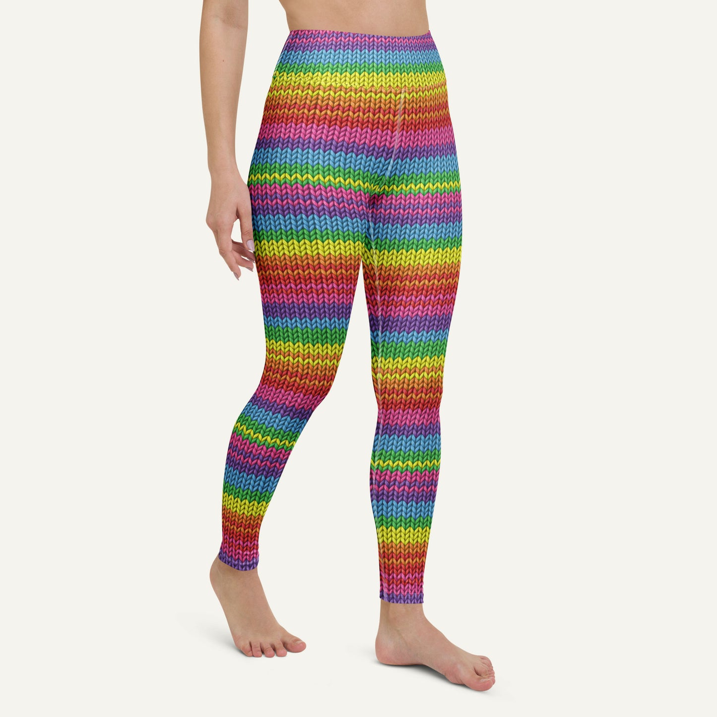 Colorful Knit High-Waisted Leggings