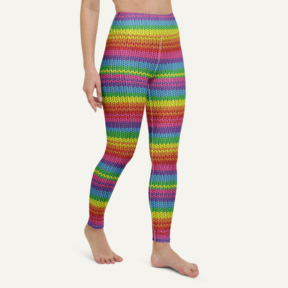 Colorful Knit High-Waisted Leggings