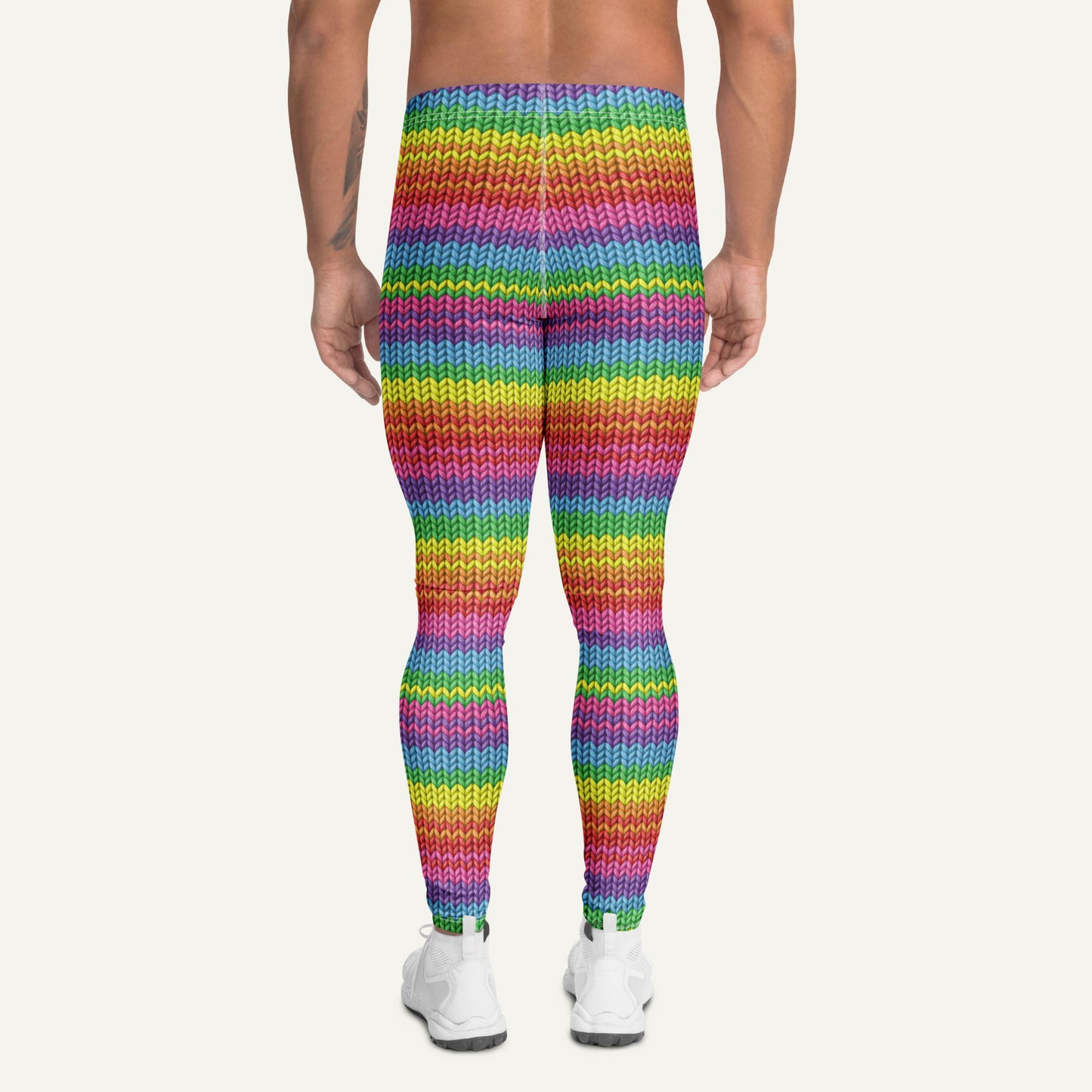 Colorful Knit Print Men's Leggings