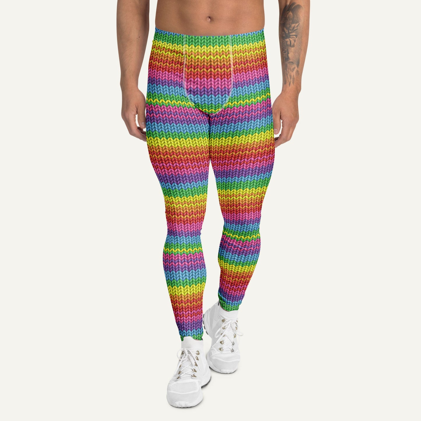Colorful Knit Print Men's Leggings