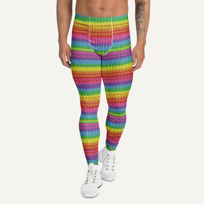Colorful Knit Print Men's Leggings