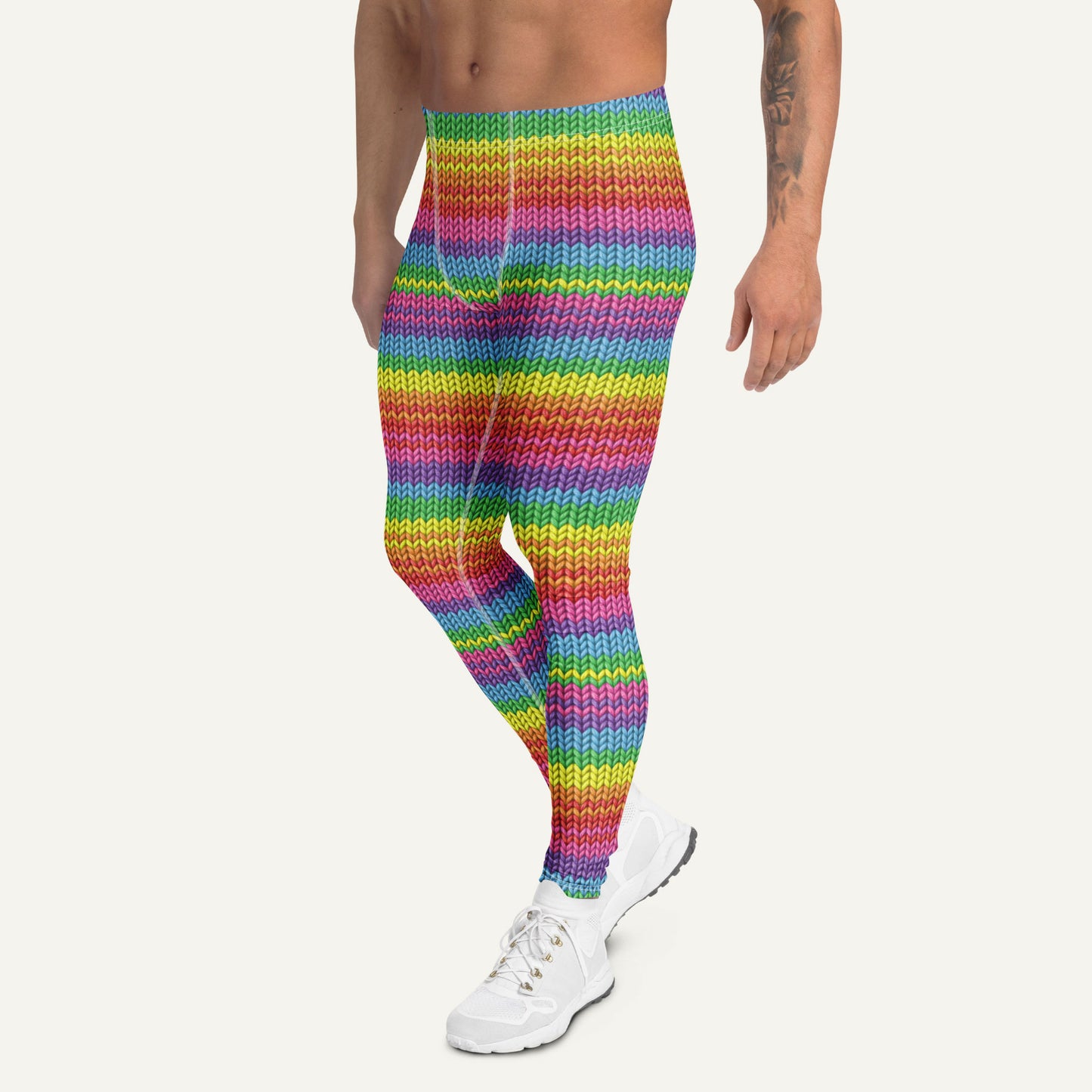 Colorful Knit Print Men's Leggings