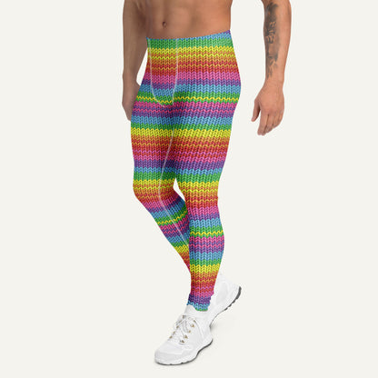 Colorful Knit Print Men's Leggings