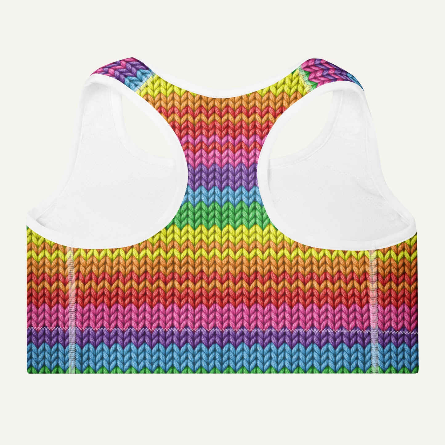 Colorful Knit Padded Sports Bra