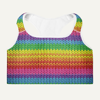 Colorful Knit Padded Sports Bra