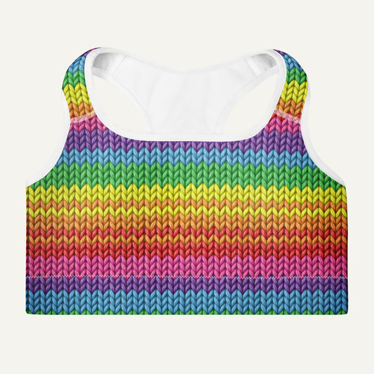 Colorful Knit Padded Sports Bra