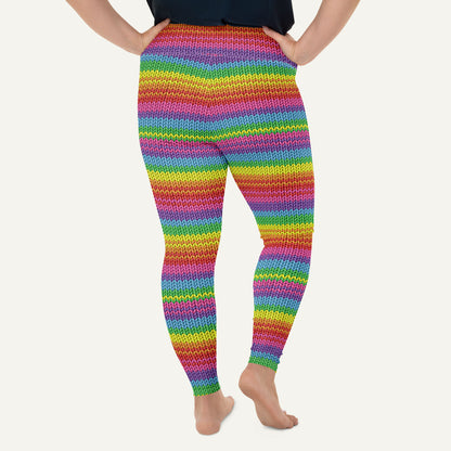Colorful Knit Plus Size Leggings