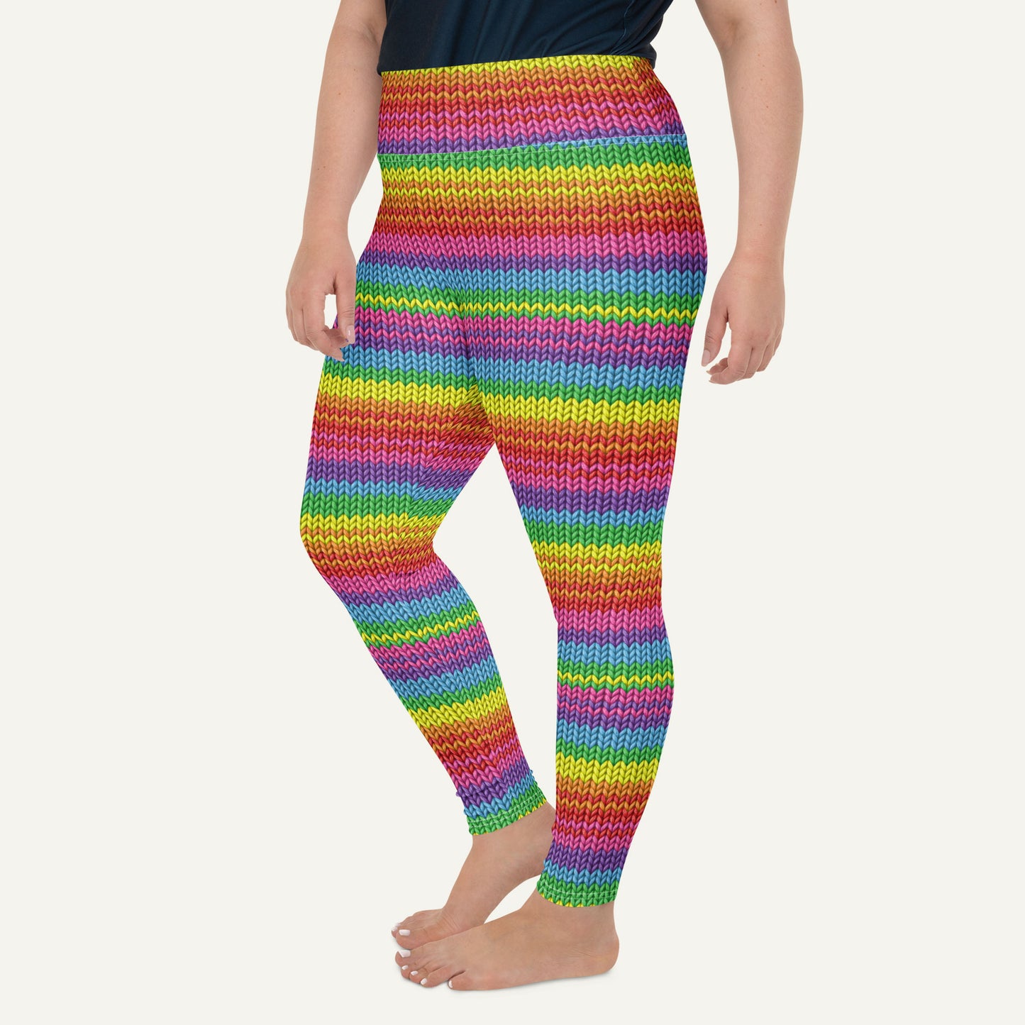 Colorful Knit Plus Size Leggings