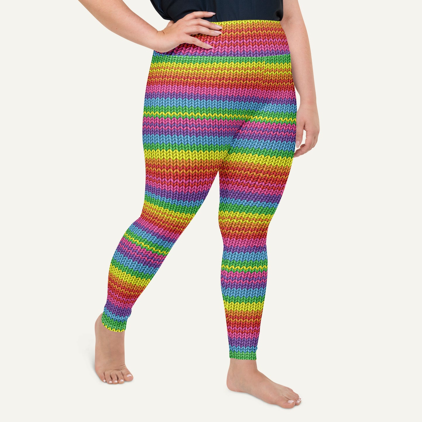 Colorful Knit Plus Size Leggings