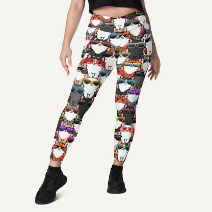 Cool Cats Crossover Leggings With Pockets