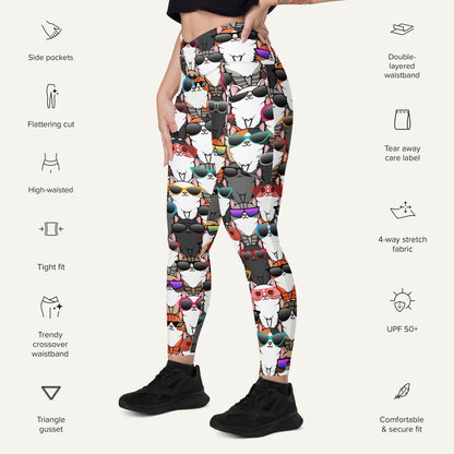 Cool Cats Crossover Leggings With Pockets