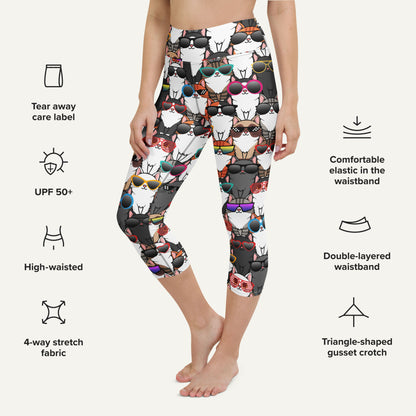 Cool Cats High-Waisted Capri Leggings
