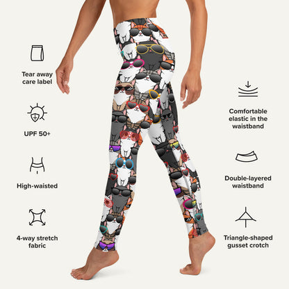 Cool Cats High-Waisted Leggings