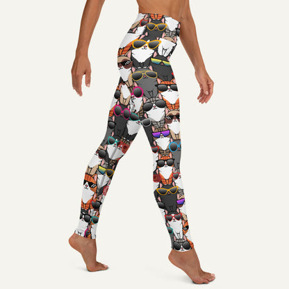 Cool Cats High-Waisted Leggings