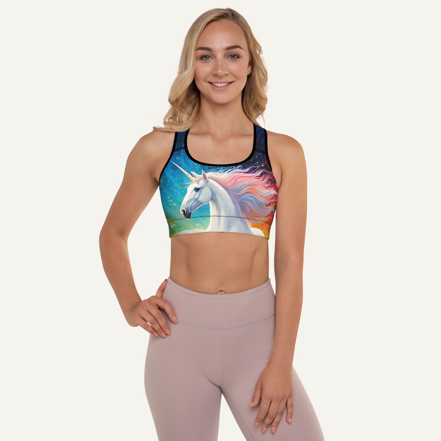 Cosmic Unicorn Padded Sports Bra