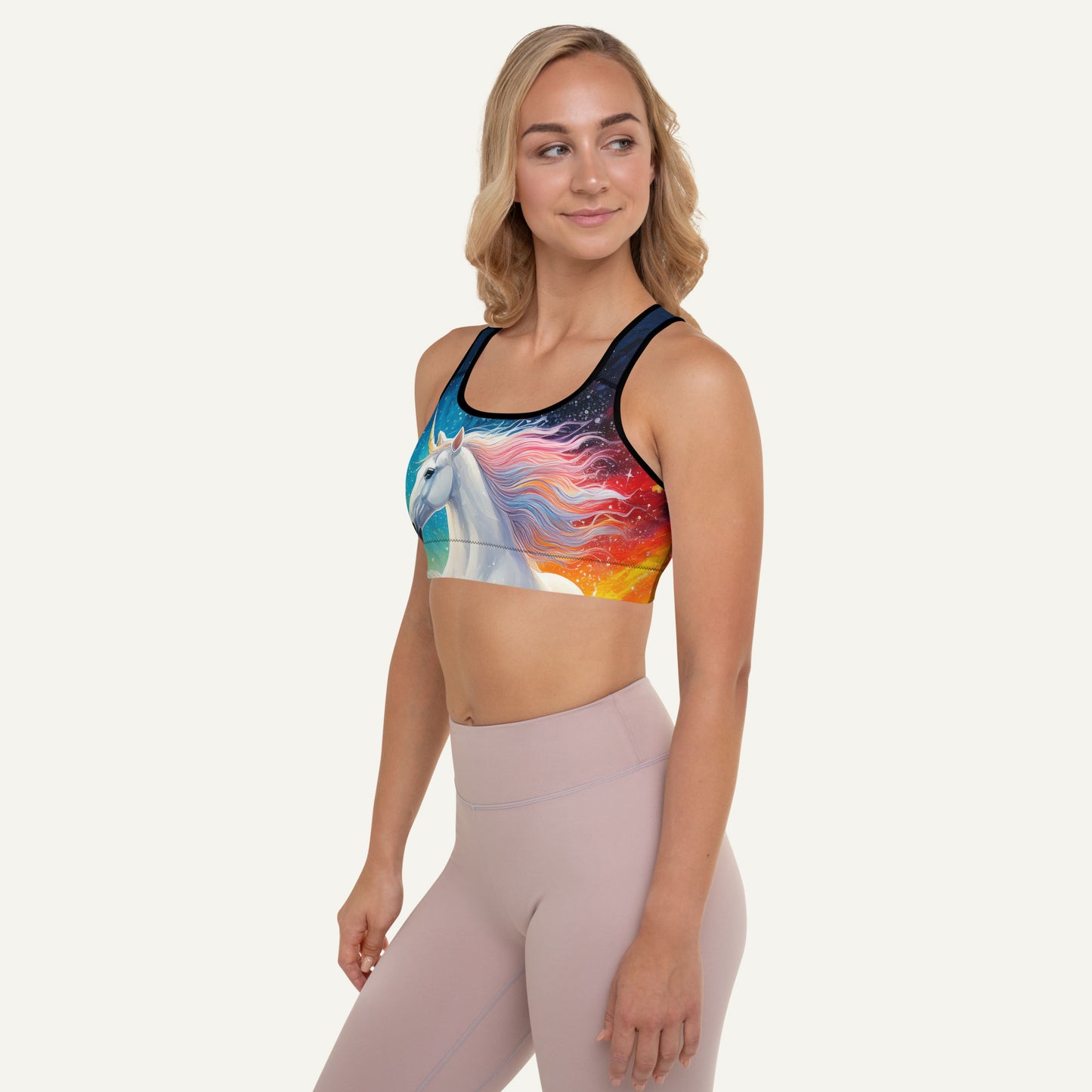 Cosmic Unicorn Padded Sports Bra