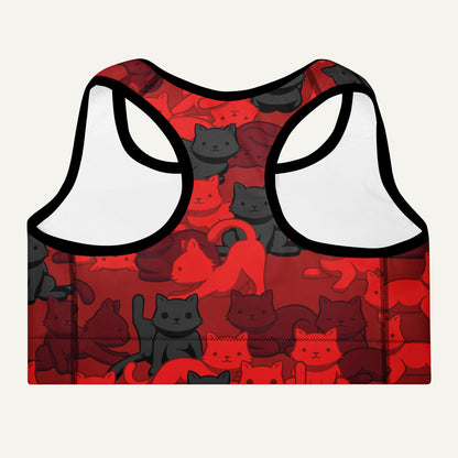 Crimson Camo Cat Padded Sports Bra - Ministry of Sweat
