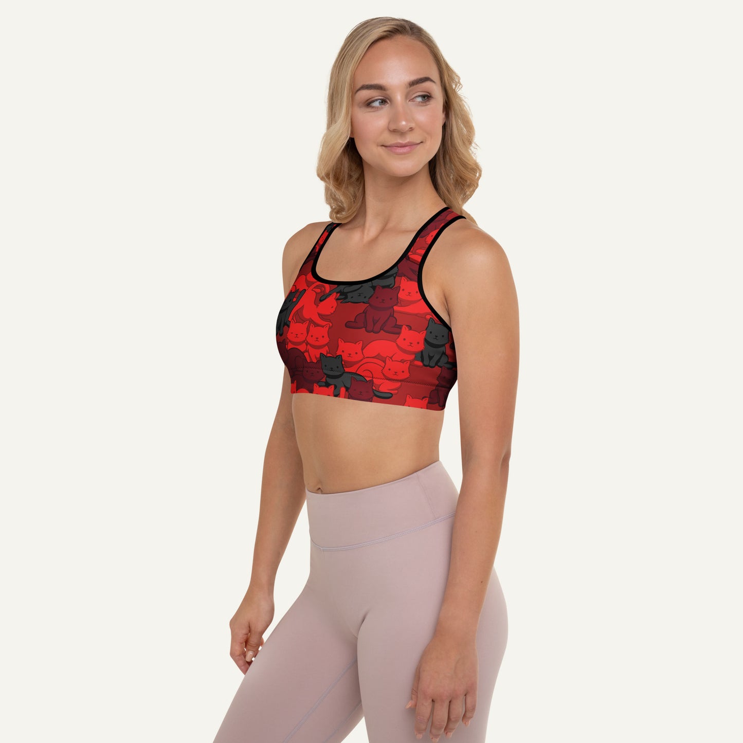 Crimson Camo Cat Padded Sports Bra - Ministry of Sweat