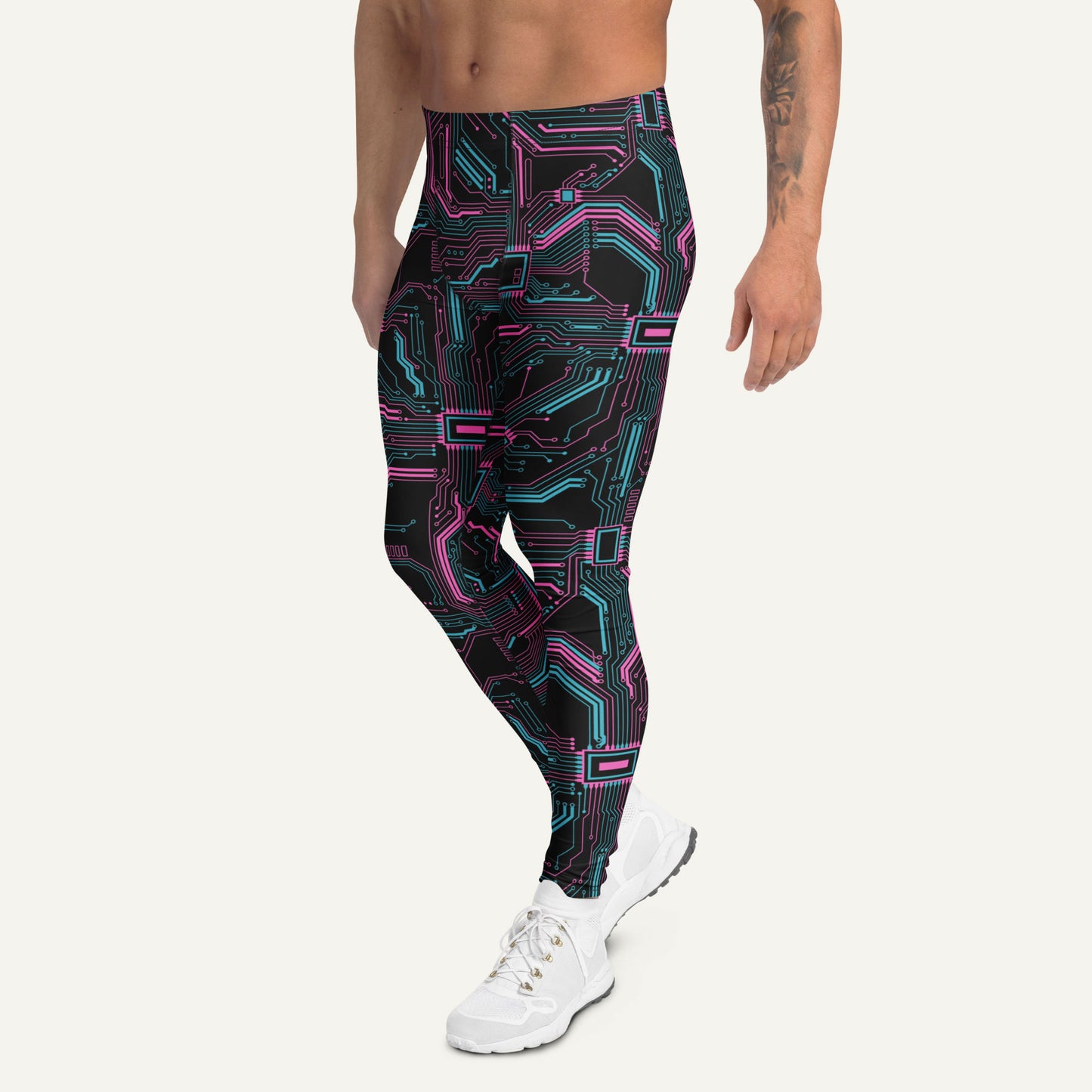 Cyberpunk Circuit Board Men's Leggings