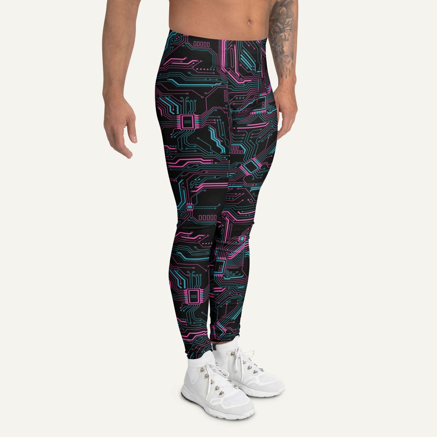 Cyberpunk Circuit Board Men's Leggings