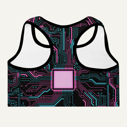 Cyberpunk Circuit Board Padded Sports Bra