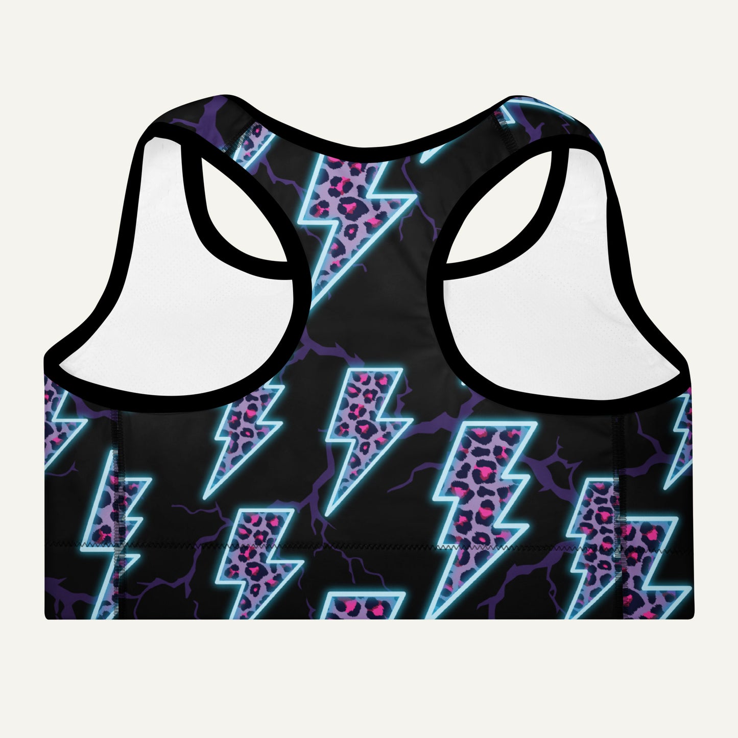 Cyberpunk Electric Leopard Padded Sports Bra