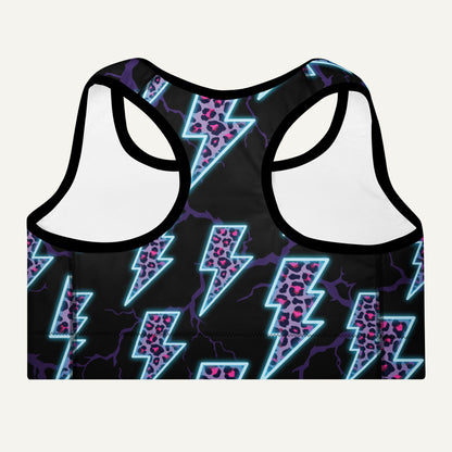 Cyberpunk Electric Leopard Padded Sports Bra