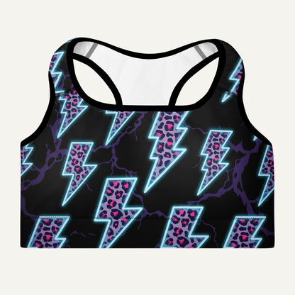 Cyberpunk Electric Leopard Padded Sports Bra