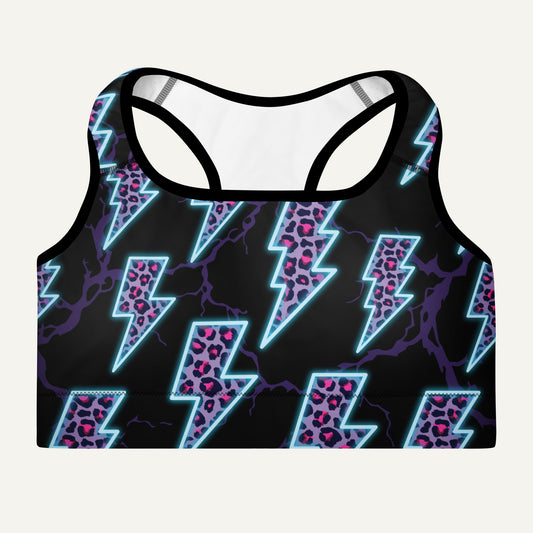 Cyberpunk Electric Leopard Padded Sports Bra