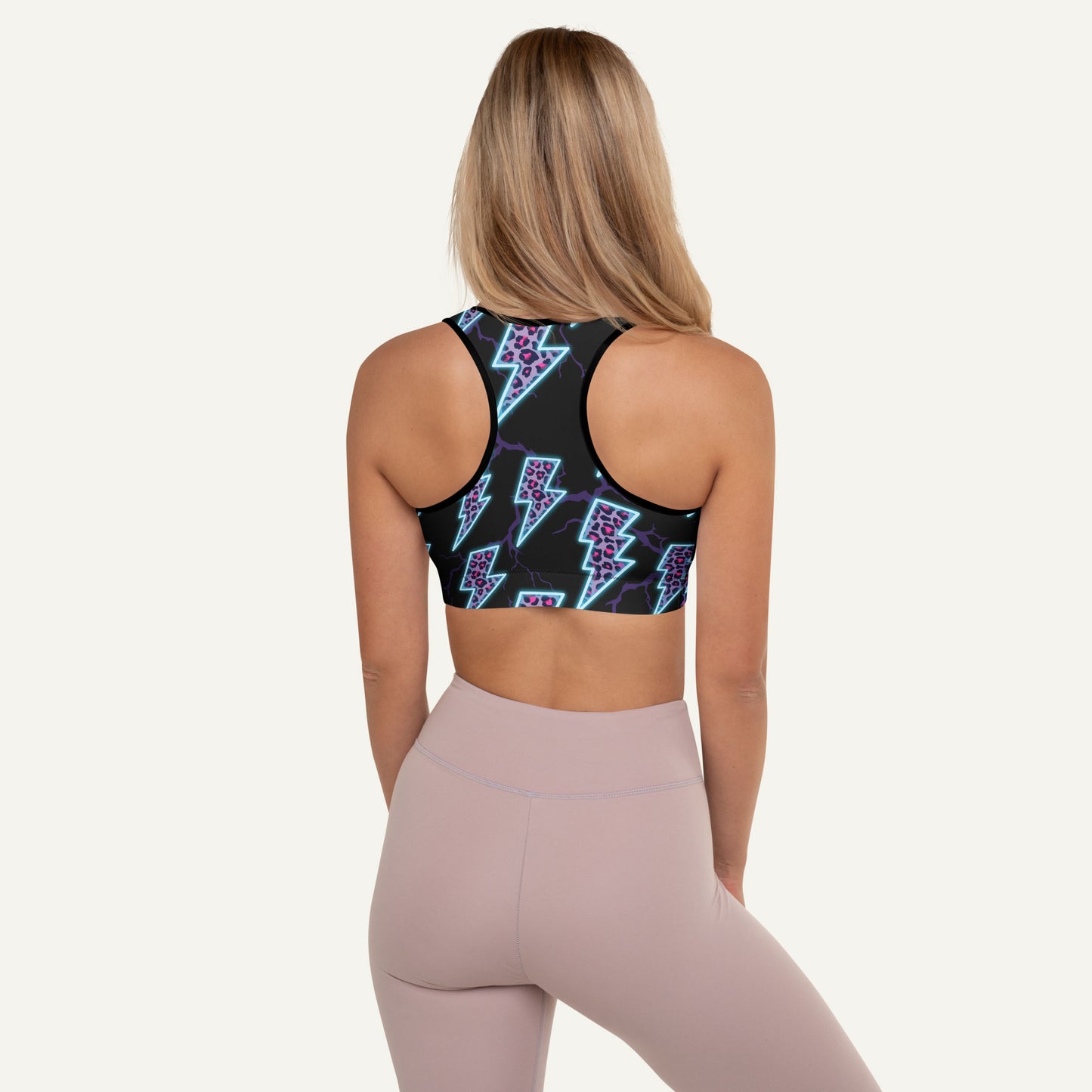 Cyberpunk Electric Leopard Padded Sports Bra