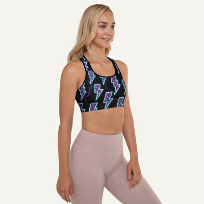 Cyberpunk Electric Leopard Padded Sports Bra