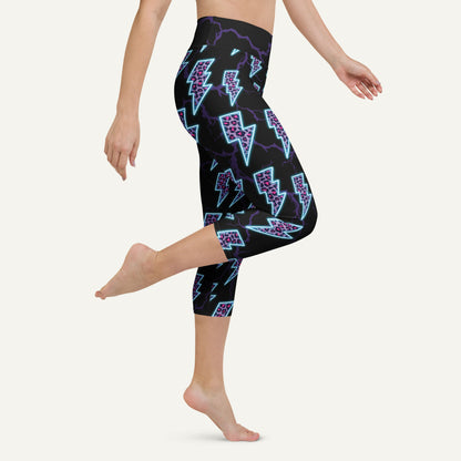 Cyberpunk Electric Leopard High-Waisted Capri Leggings