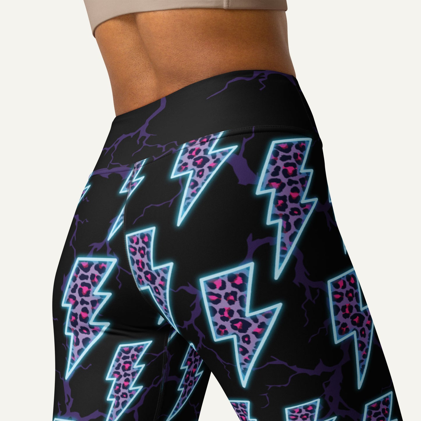 Cyberpunk Electric Leopard High-Waisted Leggings