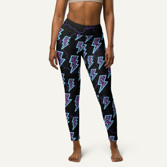 Cyberpunk Electric Leopard High-Waisted Leggings
