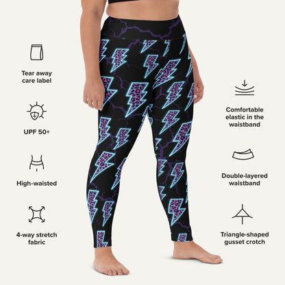 Cyberpunk Electric Leopard High-Waisted Leggings