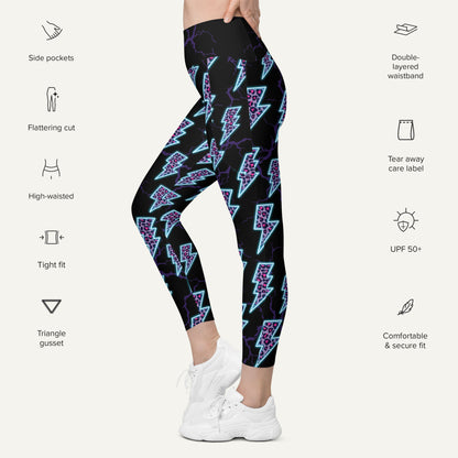 Cyberpunk Electric Leopard Pocket Leggings